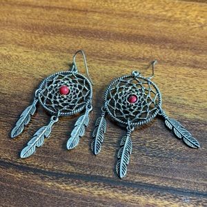One of a kind dream catcher earrings
